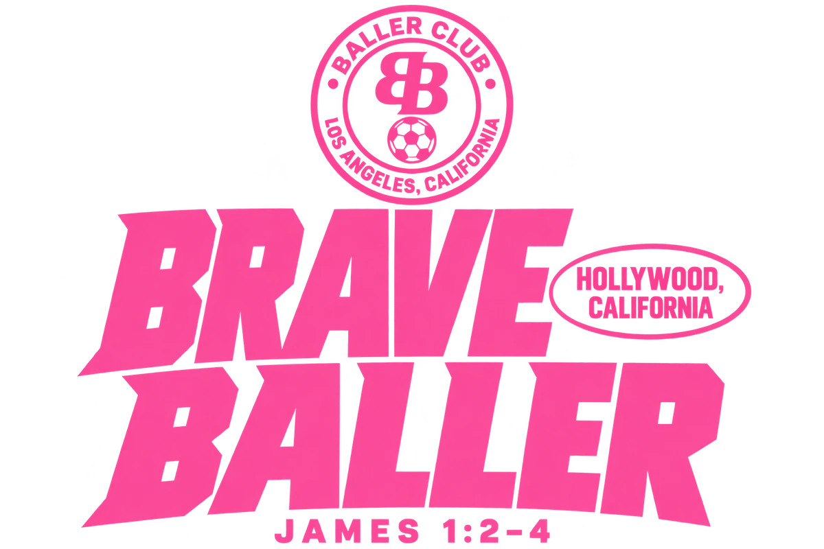 Pink Brave Baller Hollywood, California artwork with Baller Club crest